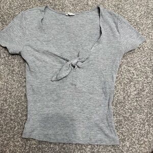 GarageGray Ribbed Tie-Front Top - final sale